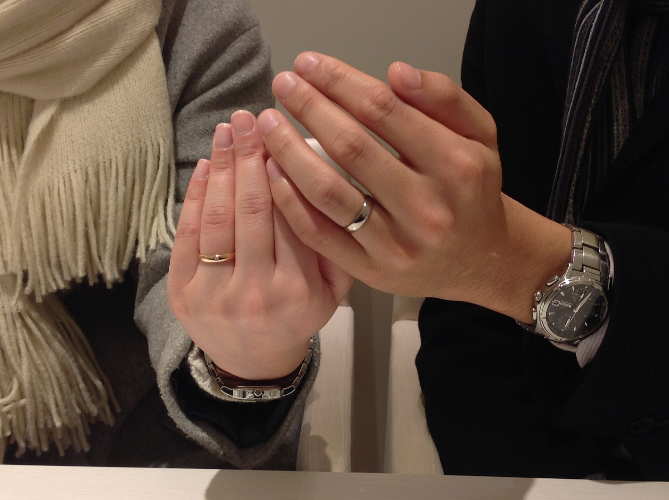 スイスの名門ブランド マイスター の結婚指輪をホワイトゴールドとローズゴールドでオーダーのｈ様ご夫妻 仙台店 公式 仙台 結婚 婚約指輪ウェディwedy ブライダル専門店